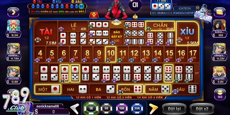Tài Xỉu Sicbo 789Club | Phiên Bản Nâng Cấp Hoàn Hảo 2 Tài xỉu Sicbo hàng triệu lượt tham gia tại 789Club