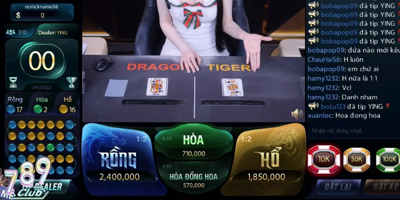 Long Hổ 789Club - Game Dễ Chơi Dễ Trúng Với Mọi Newbie 3 Thiết kế bàn cược trong Long hổ