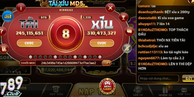 Tài Xỉu MD5 789Club - Cá Cược An Toàn Không Lo Gian Lận 2 Trò chơi tài xỉu MD5 có độ minh bạch cao